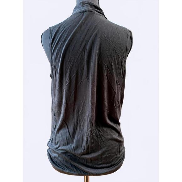 Revolve Lanston NWT Slinky Sleeveless Wrap Blouse-Size Small-Black - Picture 5 of 11